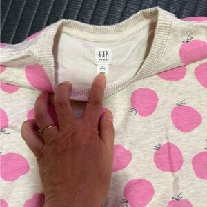 GAP Kids Cream and Pink Apple Sweater